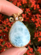 AAA+ Natural Authentic Dominican Larimar Pendant,Gems Jewelry,Gems Pendant,Crystal Pendant,ET377