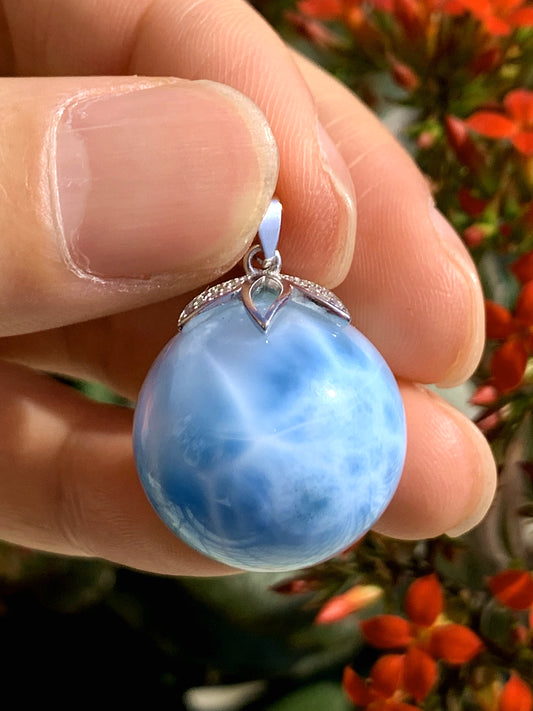 AAA+ Natural Authentic Dominican Larimar Pendant,Gems Jewelry,Gems Pendant,Crystal Pendant,ET382