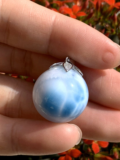 AAA+ Natural Authentic Dominican Larimar Pendant,Gems Jewelry,Gems Pendant,Crystal Pendant,ET382