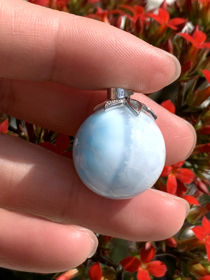 AAA+ Natural Authentic Dominican Larimar Pendant,Gems Jewelry,Gems Pendant,Crystal Pendant,ET382