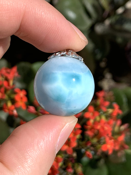 AAA+ Natural Authentic Dominican Larimar Pendant,Gems Jewelry,Gems Pendant,Crystal Pendant,ET385