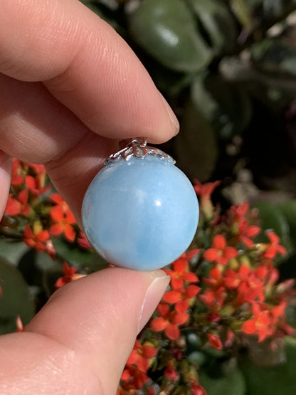 AAA+ Natural Authentic Dominican Larimar Pendant,Gems Jewelry,Gems Pendant,Crystal Pendant,ET385