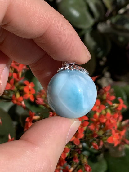 AAA+ Natural Authentic Dominican Larimar Pendant,Gems Jewelry,Gems Pendant,Crystal Pendant,ET385