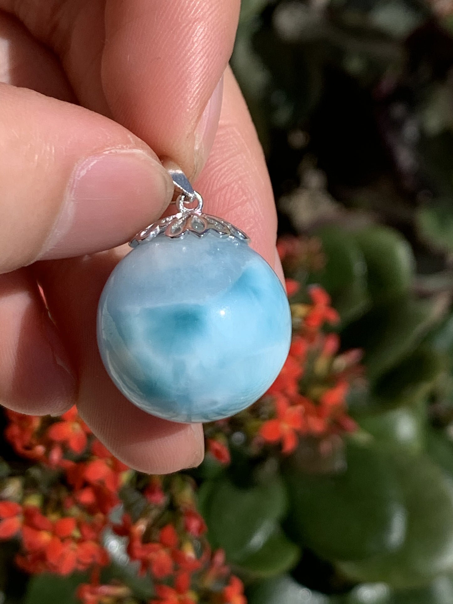 AAA+ Natural Authentic Dominican Larimar Pendant,Gems Jewelry,Gems Pendant,Crystal Pendant,ET385