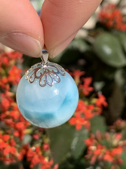 AAA+ Natural Authentic Dominican Larimar Pendant,Gems Jewelry,Gems Pendant,Crystal Pendant,ET385