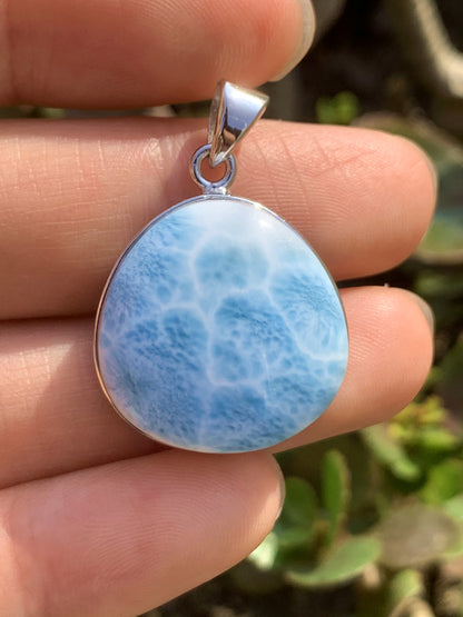 AAAA Natural Authentic Dominican Larimar Pendant,Gems Jewelry,Gems Pendant,Crystal Pendant,ET394