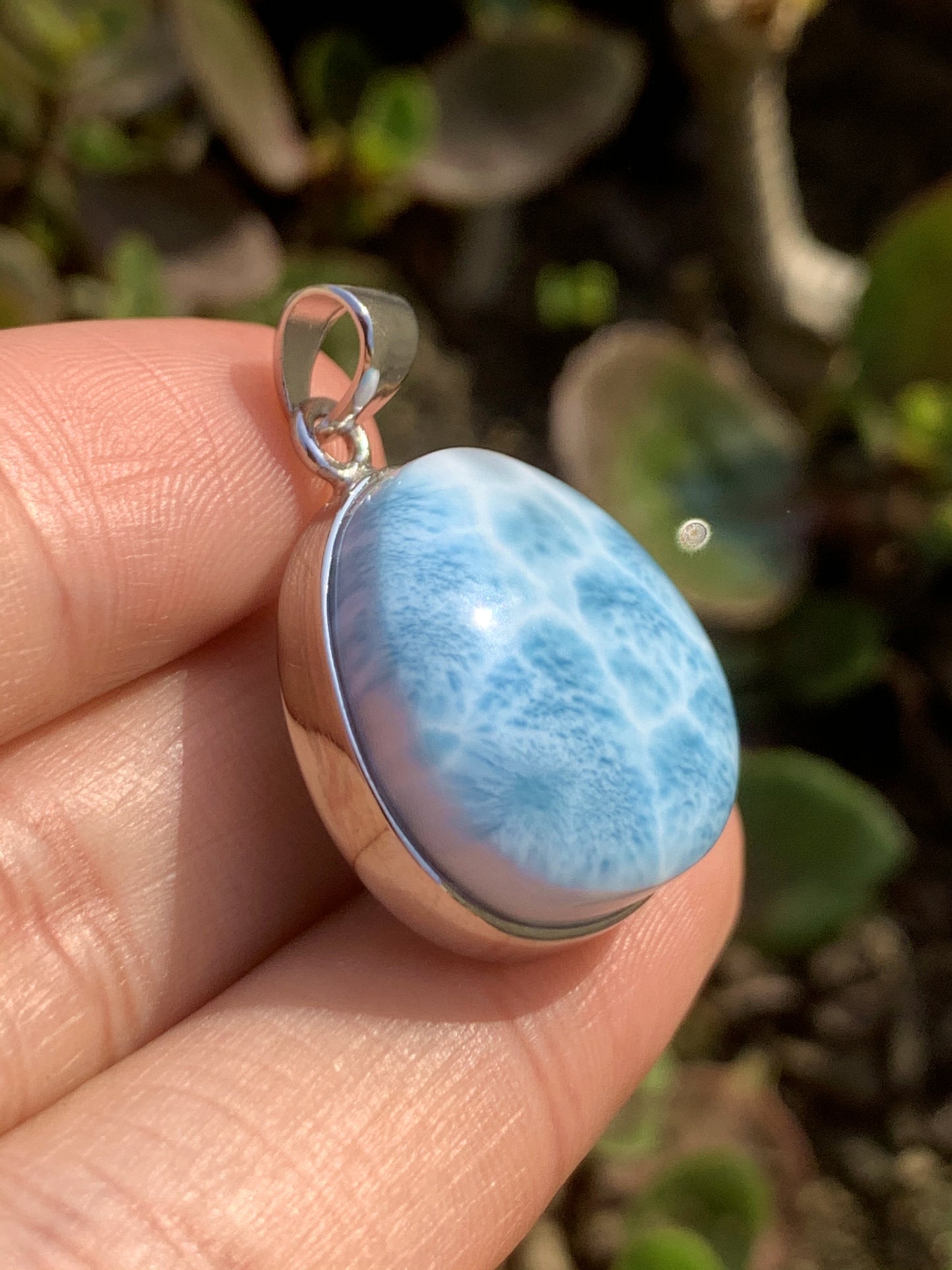 AAAA Natural Authentic Dominican Larimar Pendant,Gems Jewelry,Gems Pendant,Crystal Pendant,ET394