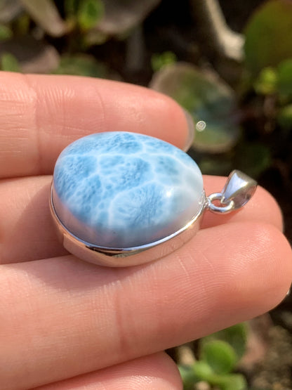 AAAA Natural Authentic Dominican Larimar Pendant,Gems Jewelry,Gems Pendant,Crystal Pendant,ET394