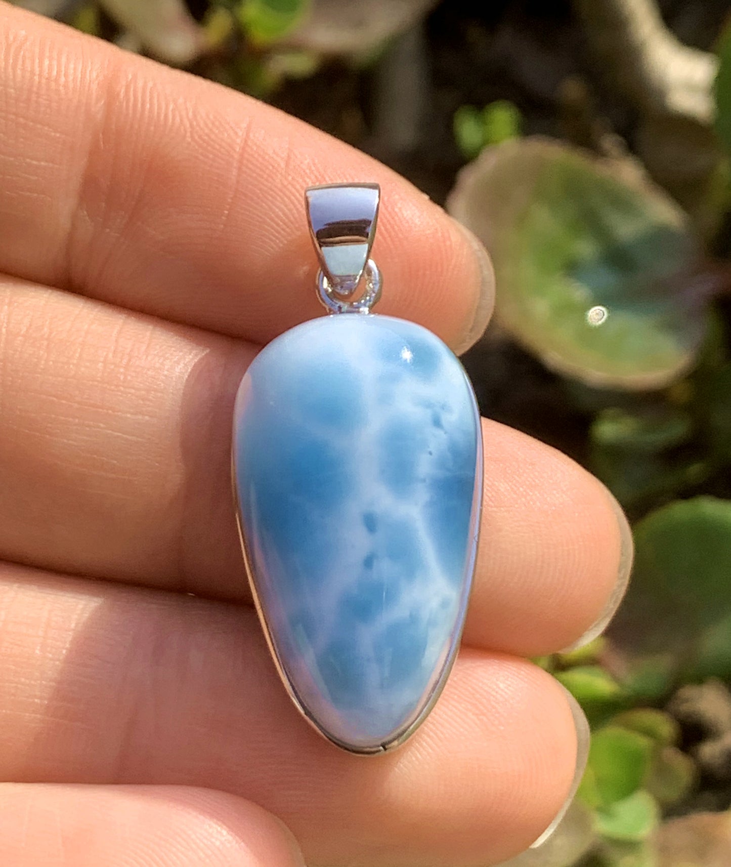 AAAA Natural Authentic Dominican Larimar Pendant,Gems Jewelry,Gems Pendant,Crystal Pendant,ET395