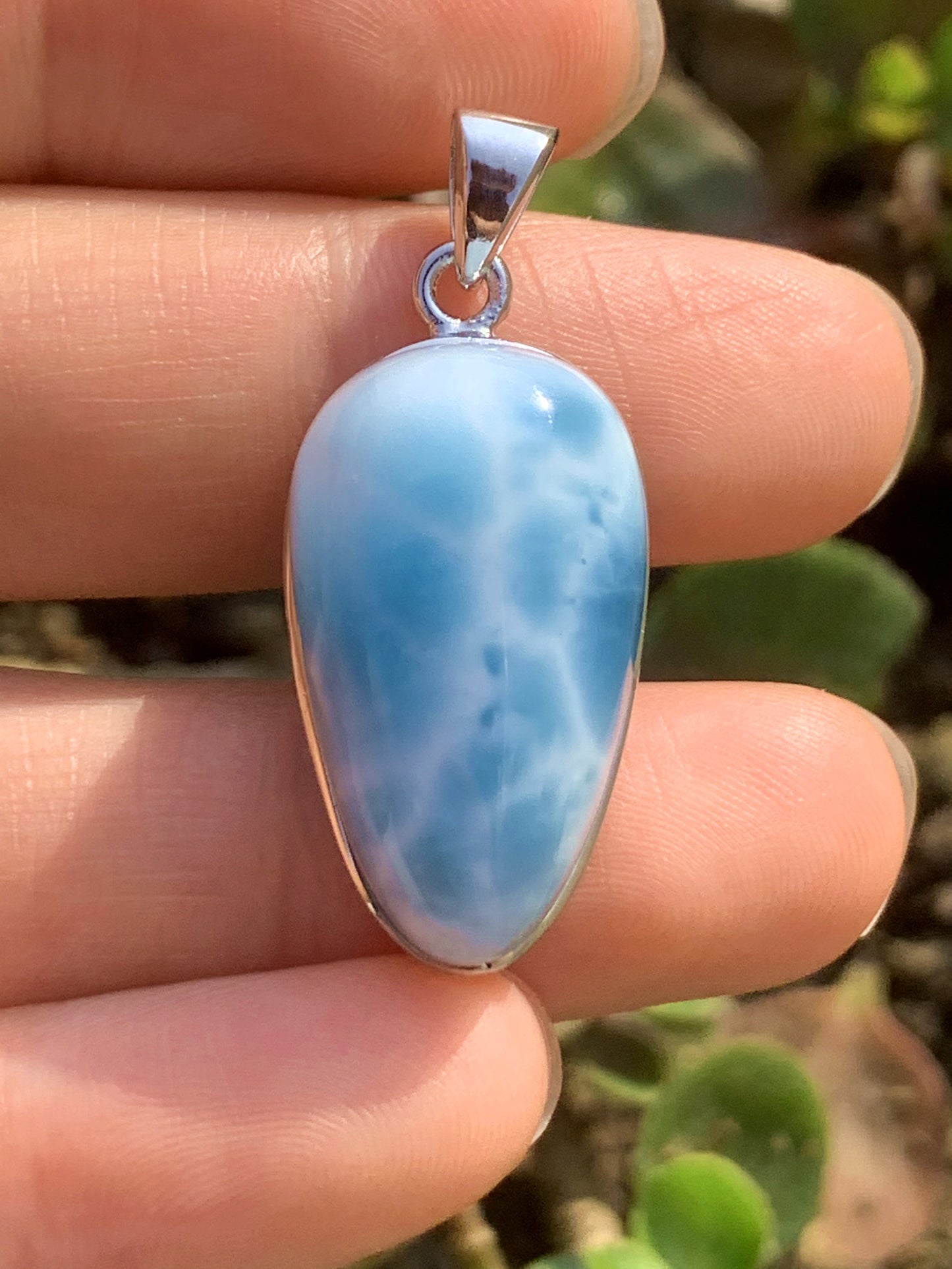 AAAA Natural Authentic Dominican Larimar Pendant,Gems Jewelry,Gems Pendant,Crystal Pendant,ET395