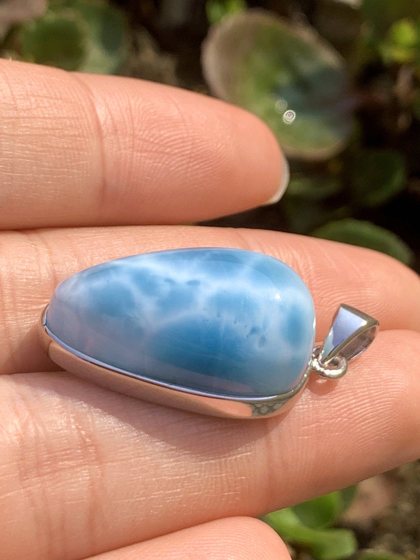 AAAA Natural Authentic Dominican Larimar Pendant,Gems Jewelry,Gems Pendant,Crystal Pendant,ET395