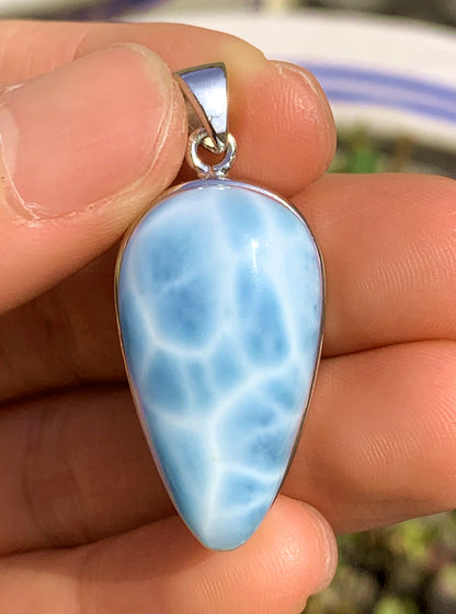 AAAA Natural Authentic Dominican Larimar Pendant,Gems Jewelry,Gems Pendant,Crystal Pendant,ET400