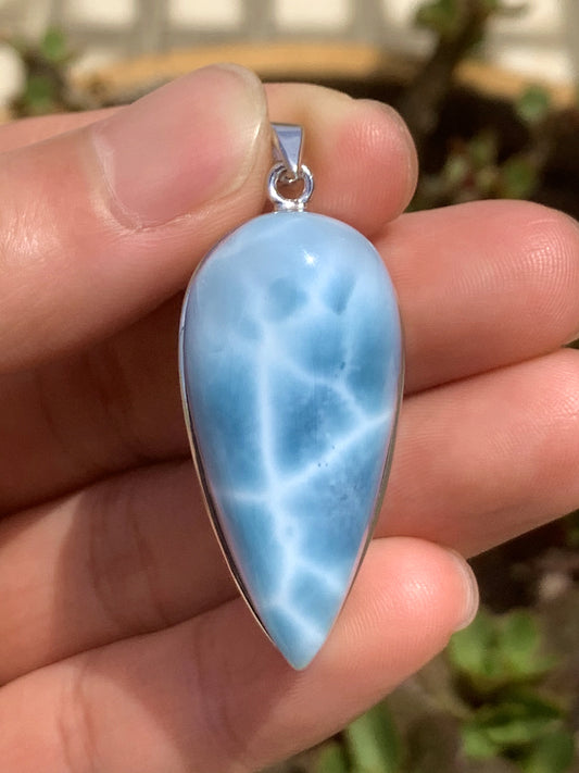 AAAA Natural Authentic Dominican Larimar Pendant,Gems Jewelry,Gems Pendant,Crystal Pendant,ET404