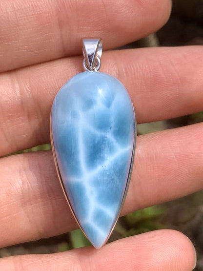 AAAA Natural Authentic Dominican Larimar Pendant,Gems Jewelry,Gems Pendant,Crystal Pendant,ET404