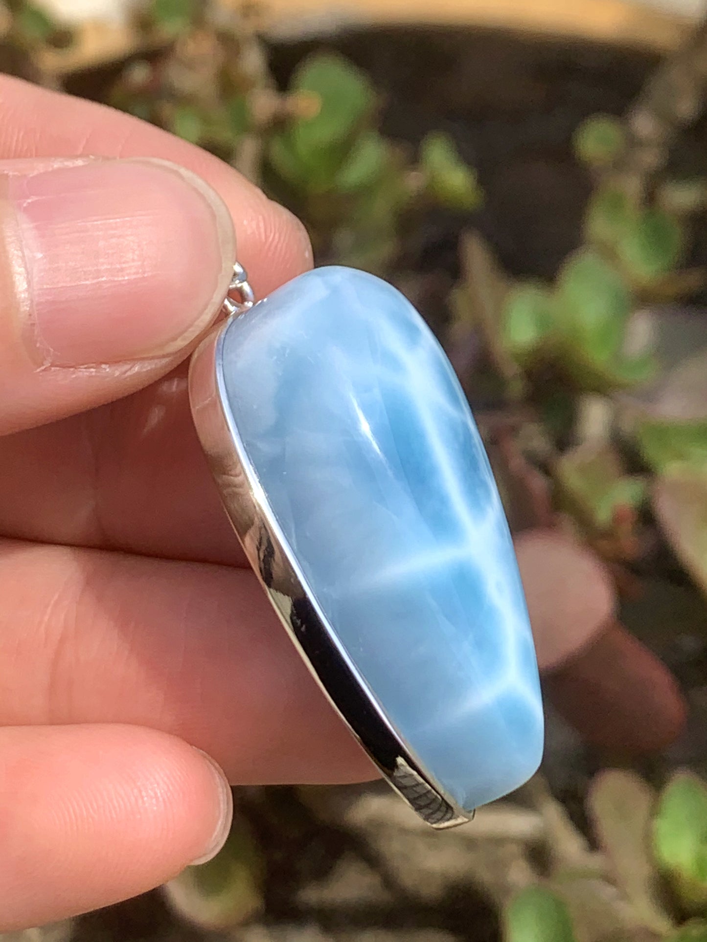 AAAA Natural Authentic Dominican Larimar Pendant,Gems Jewelry,Gems Pendant,Crystal Pendant,ET404