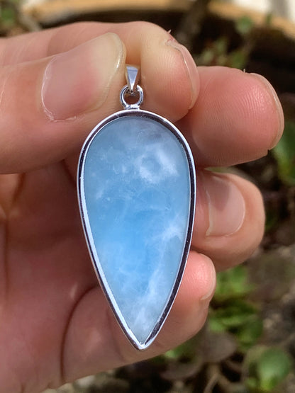 AAAA Natural Authentic Dominican Larimar Pendant,Gems Jewelry,Gems Pendant,Crystal Pendant,ET404