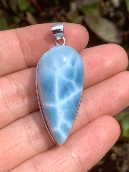 AAAA Natural Authentic Dominican Larimar Pendant,Gems Jewelry,Gems Pendant,Crystal Pendant,ET404