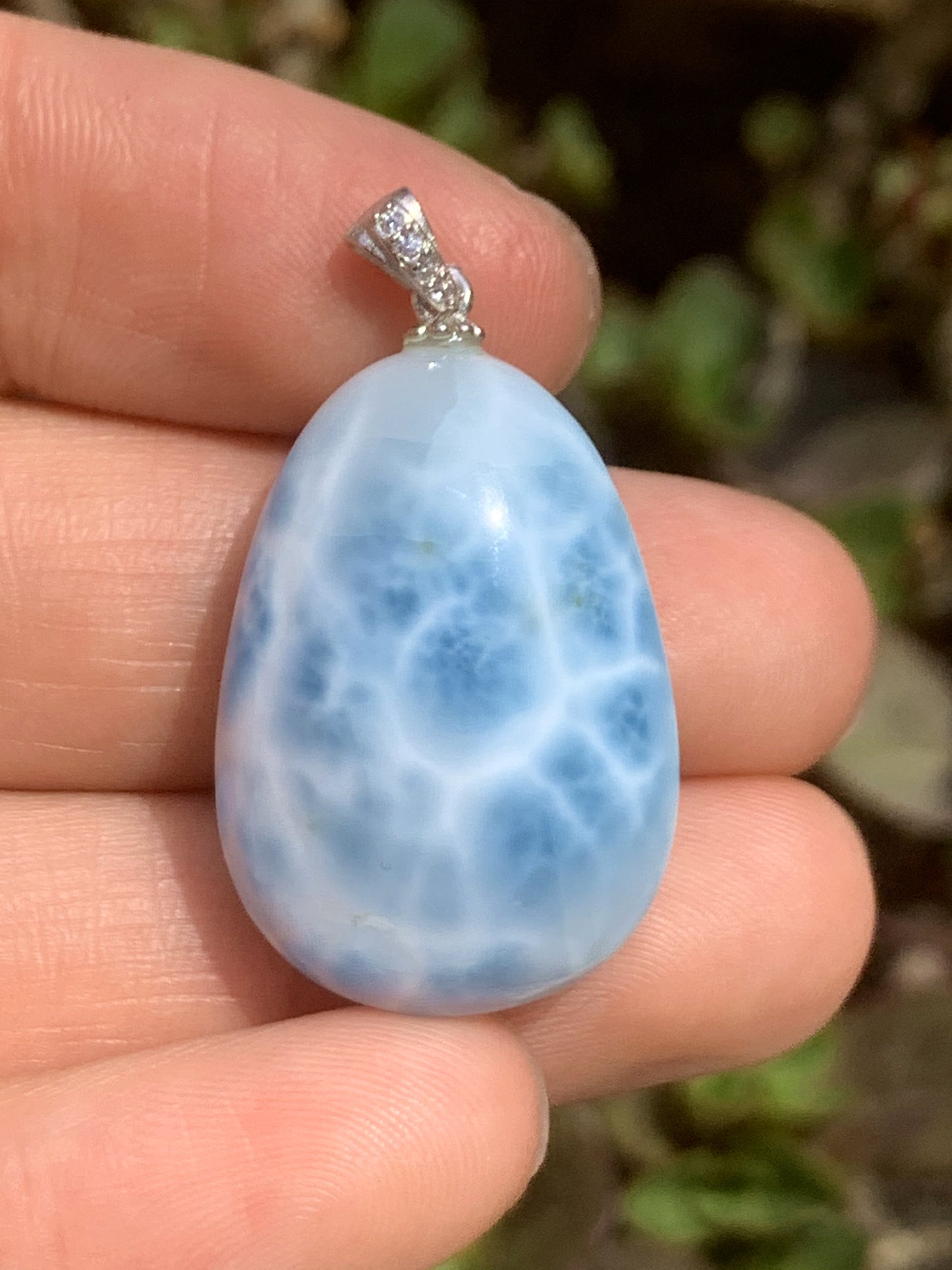 AAAA Natural Authentic Dominican Larimar Pendant,Gems Jewelry,Gems Pendant,Crystal Pendant,ET407