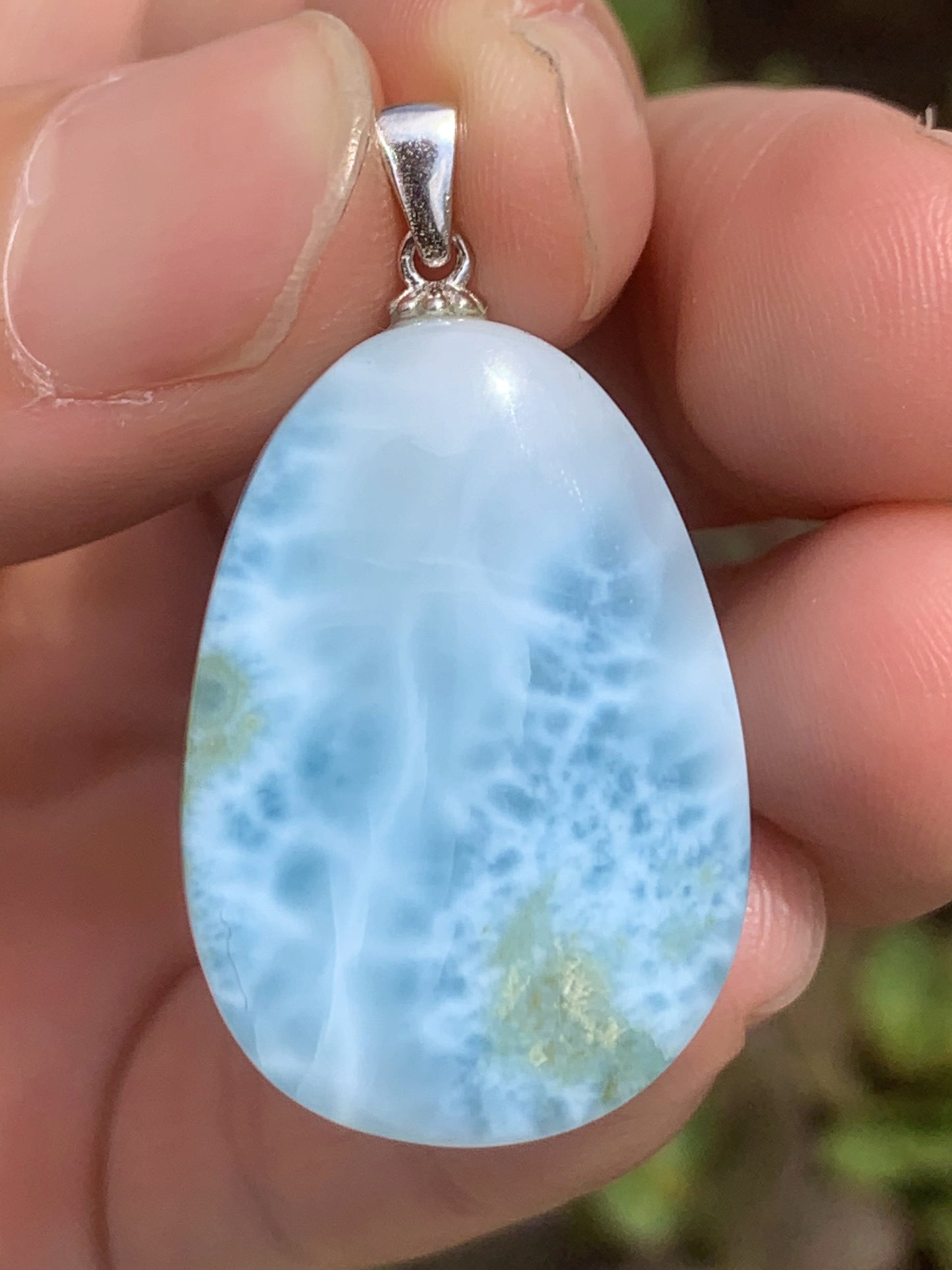 AAAA Natural Authentic Dominican Larimar Pendant,Gems Jewelry,Gems Pendant,Crystal Pendant,ET407