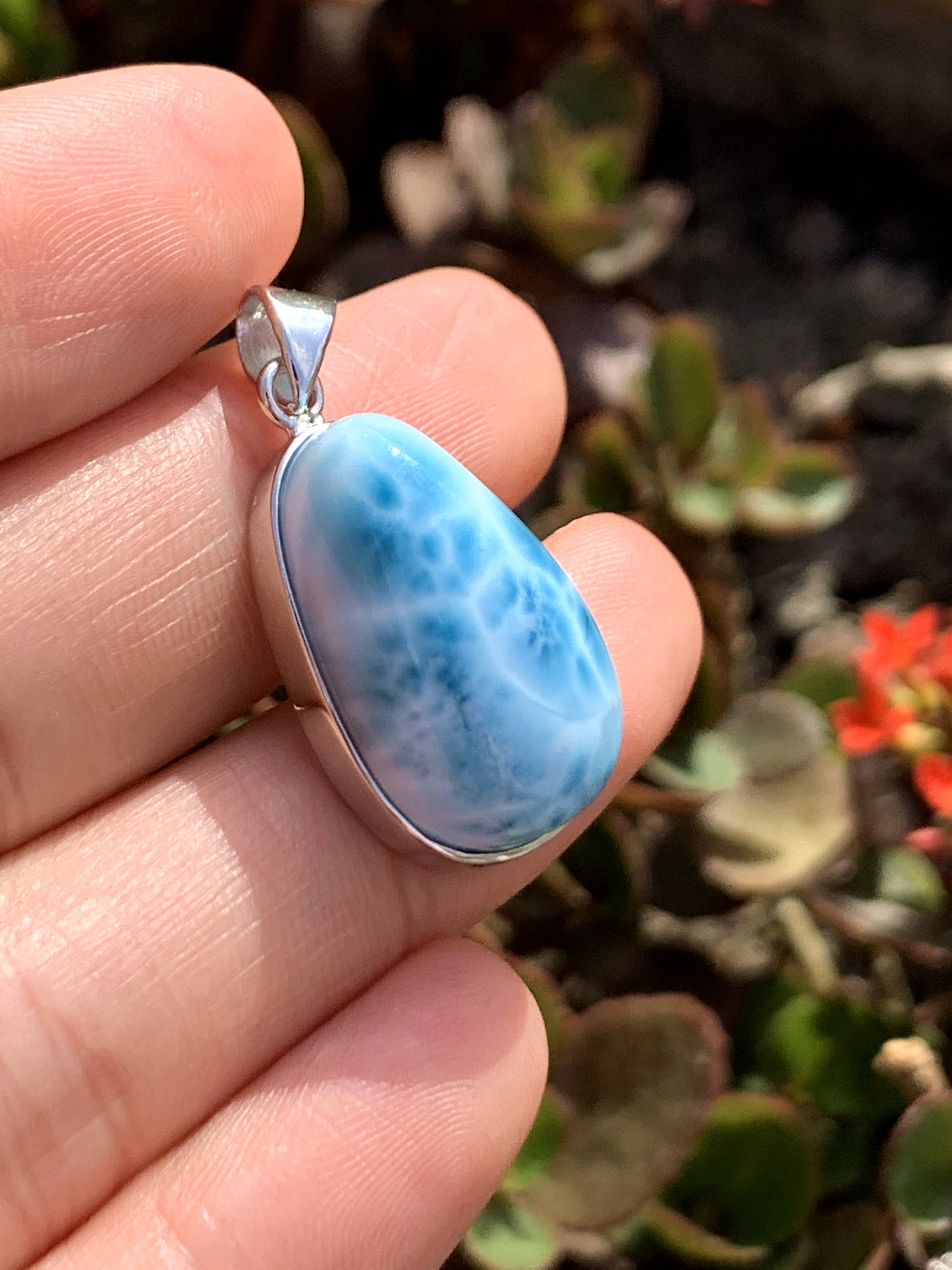 AAAA+ Natural Authentic Dominican Larimar Pendant,Gems Jewelry,Gems Pendant,Crystal Pendant,ET422