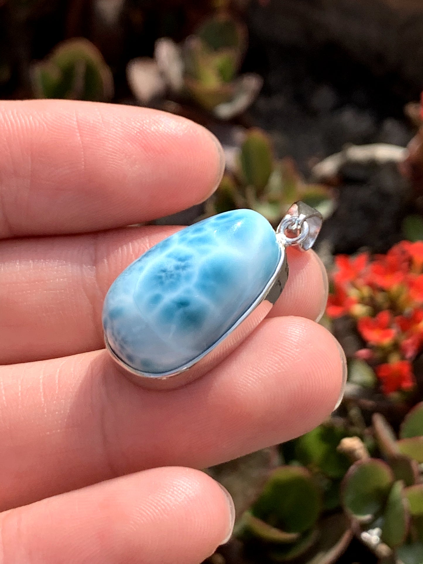 AAAA+ Natural Authentic Dominican Larimar Pendant,Gems Jewelry,Gems Pendant,Crystal Pendant,ET422