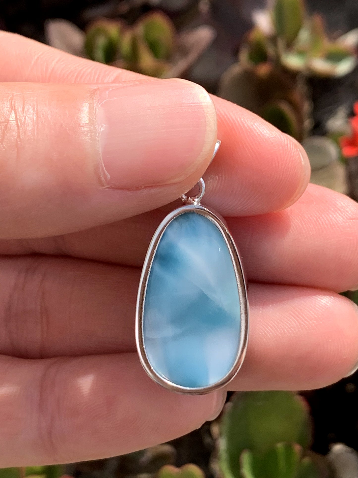 AAAA+ Natural Authentic Dominican Larimar Pendant,Gems Jewelry,Gems Pendant,Crystal Pendant,ET422