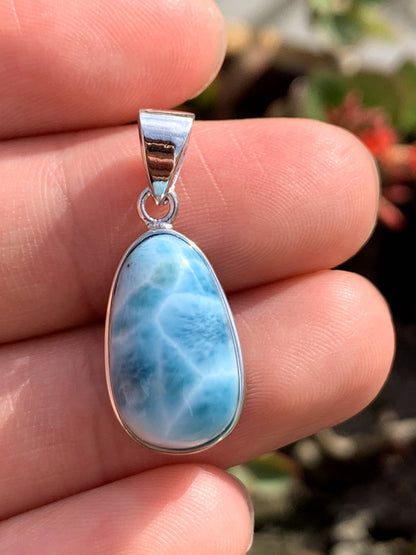 AAAA+ Natural Authentic Dominican Larimar Pendant,Gems Jewelry,Gems Pendant,Crystal Pendant,ET424