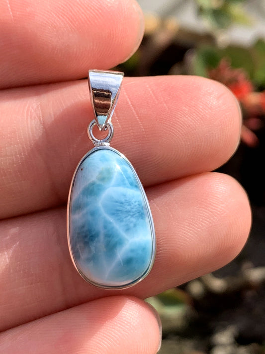 AAAA+ Natural Authentic Dominican Larimar Pendant,Gems Jewelry,Gems Pendant,Crystal Pendant,ET424