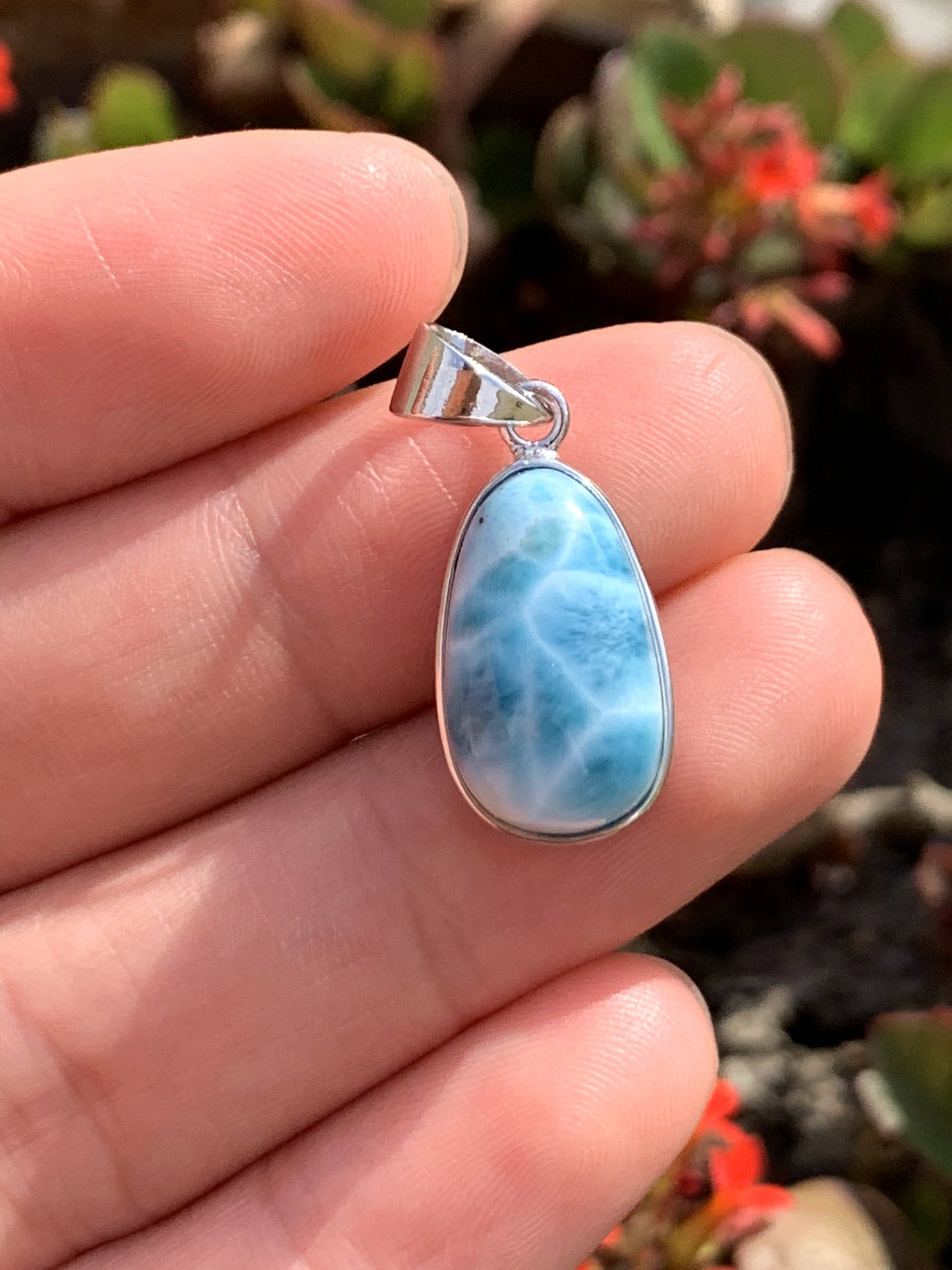 AAAA+ Natural Authentic Dominican Larimar Pendant,Gems Jewelry,Gems Pendant,Crystal Pendant,ET424