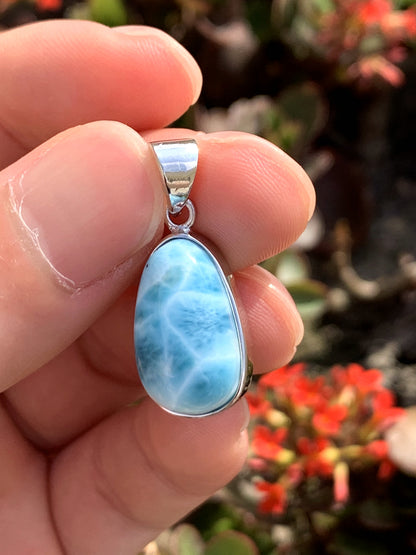 AAAA+ Natural Authentic Dominican Larimar Pendant,Gems Jewelry,Gems Pendant,Crystal Pendant,ET424