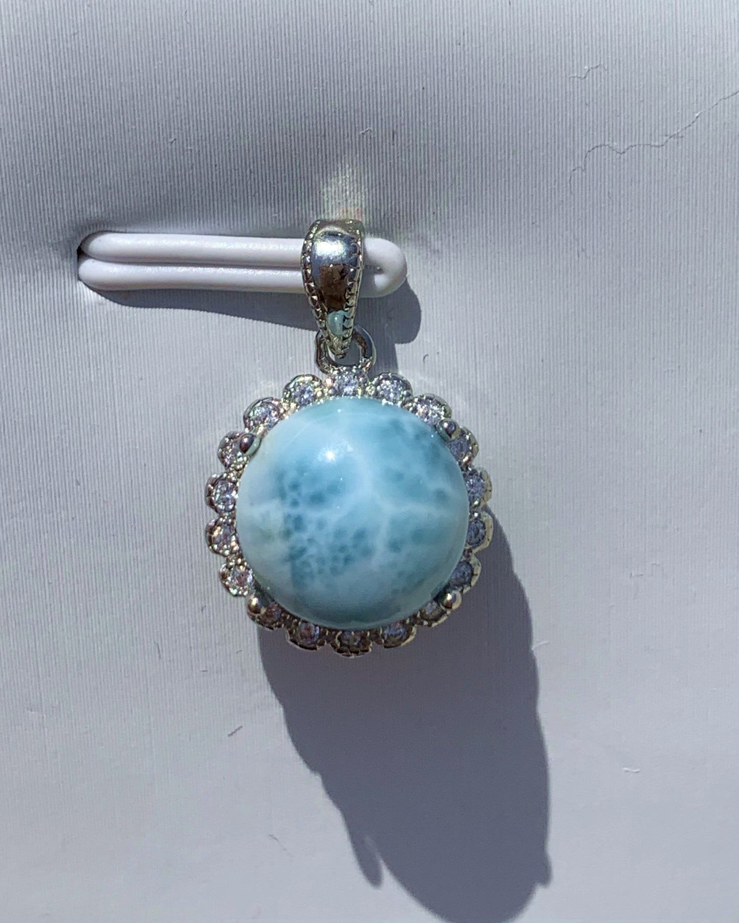 AAA+ Natural Authentic Dominican Larimar Pendant,Handmade Jewelry, Crystal Jewelry, Larimar Jewelry,Larimar Stone ET429