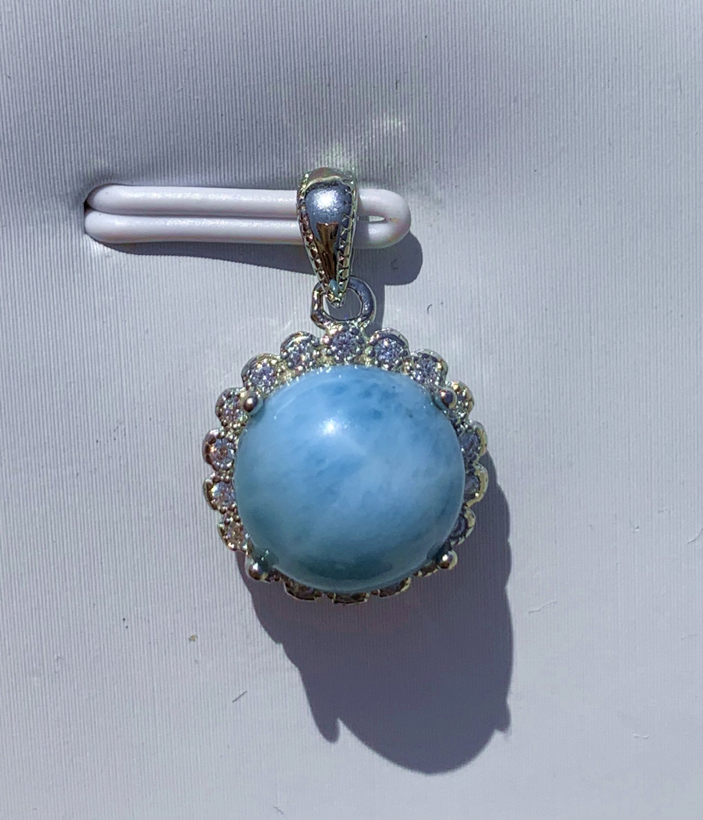 AAA+ Natural Authentic Dominican Larimar Pendant,Handmade Jewelry, Crystal Jewelry, Larimar Jewelry,Larimar Stone ET429