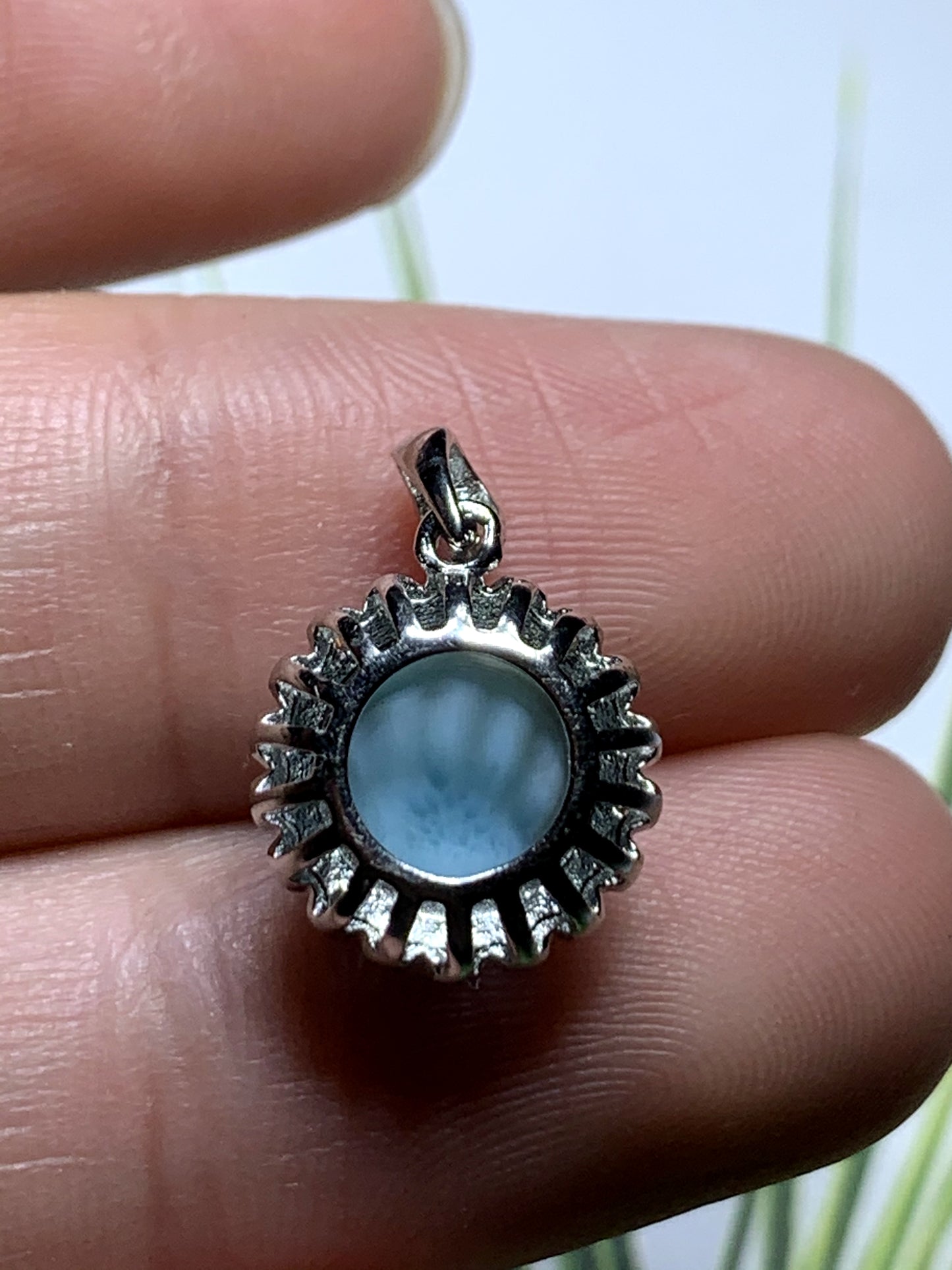 AAA+ Natural Authentic Dominican Larimar Pendant,Handmade Jewelry, Crystal Jewelry, Larimar Jewelry,Larimar Stone ET429