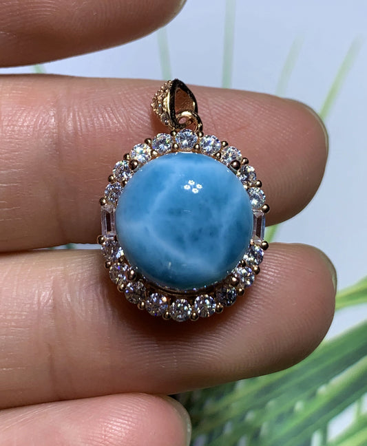 AAAA Natural Authentic Dominican Larimar Pendant,Gems Jewelry,Gems Pendant,Crystal Pendant,ET430