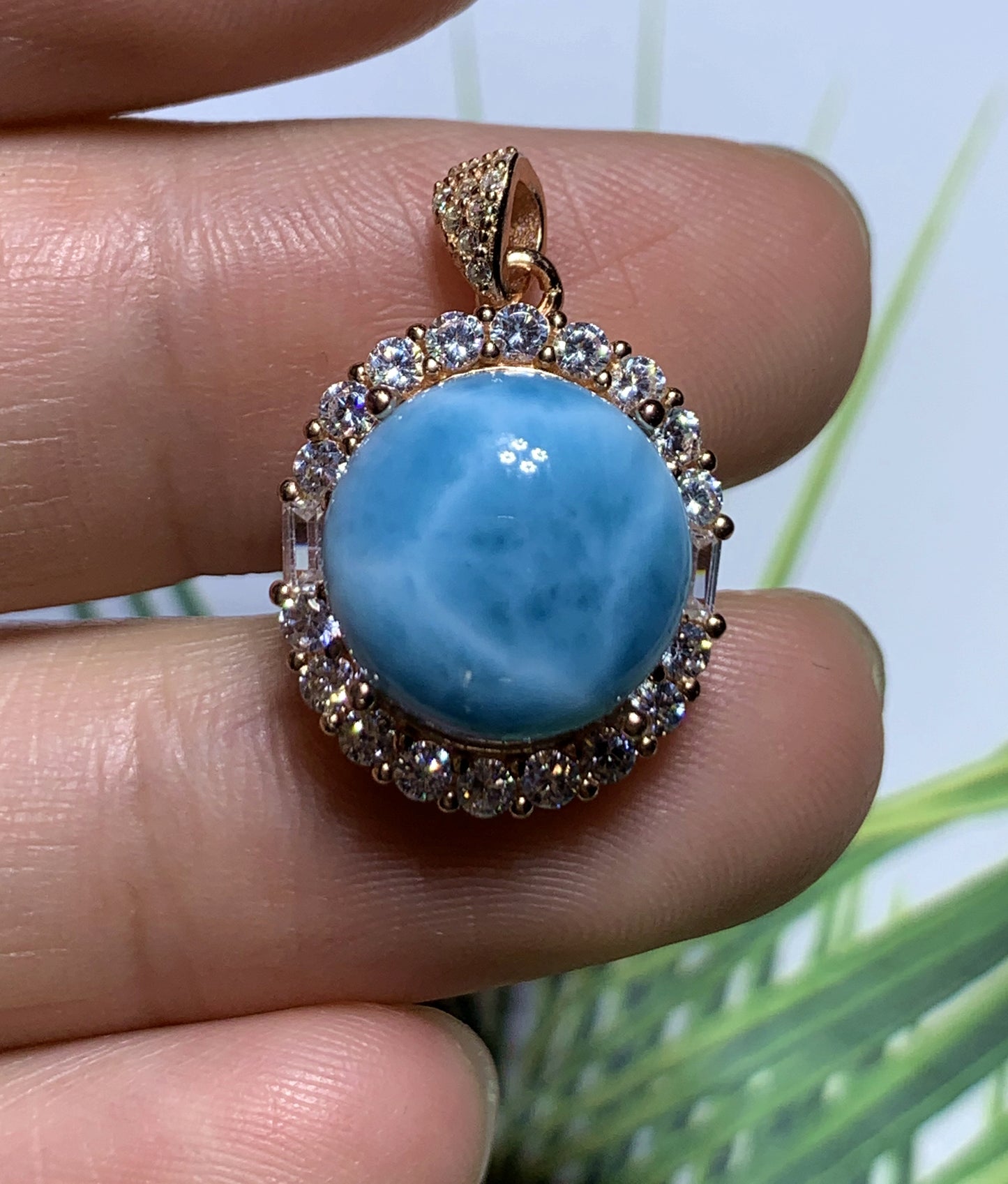 AAAA Natural Authentic Dominican Larimar Pendant,Gems Jewelry,Gems Pendant,Crystal Pendant,ET430