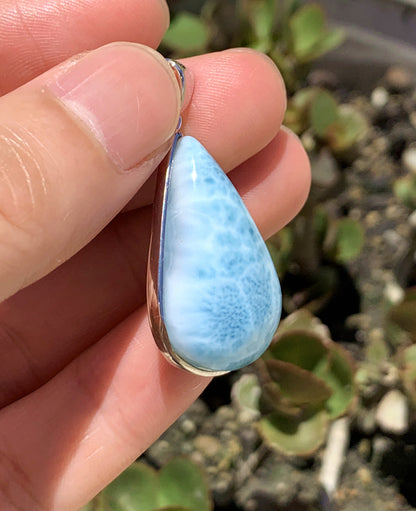 AAA Natural Authentic Dominican Larimar Pendant,Gems Jewelry,Gems Pendant,Crystal Pendant,ET453