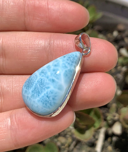 AAA Natural Authentic Dominican Larimar Pendant,Gems Jewelry,Gems Pendant,Crystal Pendant,ET453