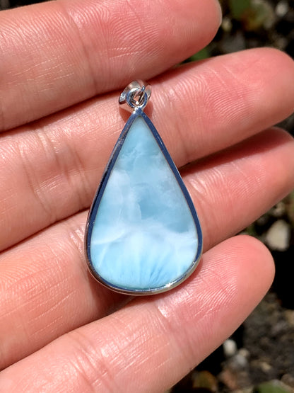 AAA Natural Authentic Dominican Larimar Pendant,Gems Jewelry,Gems Pendant,Crystal Pendant,ET453