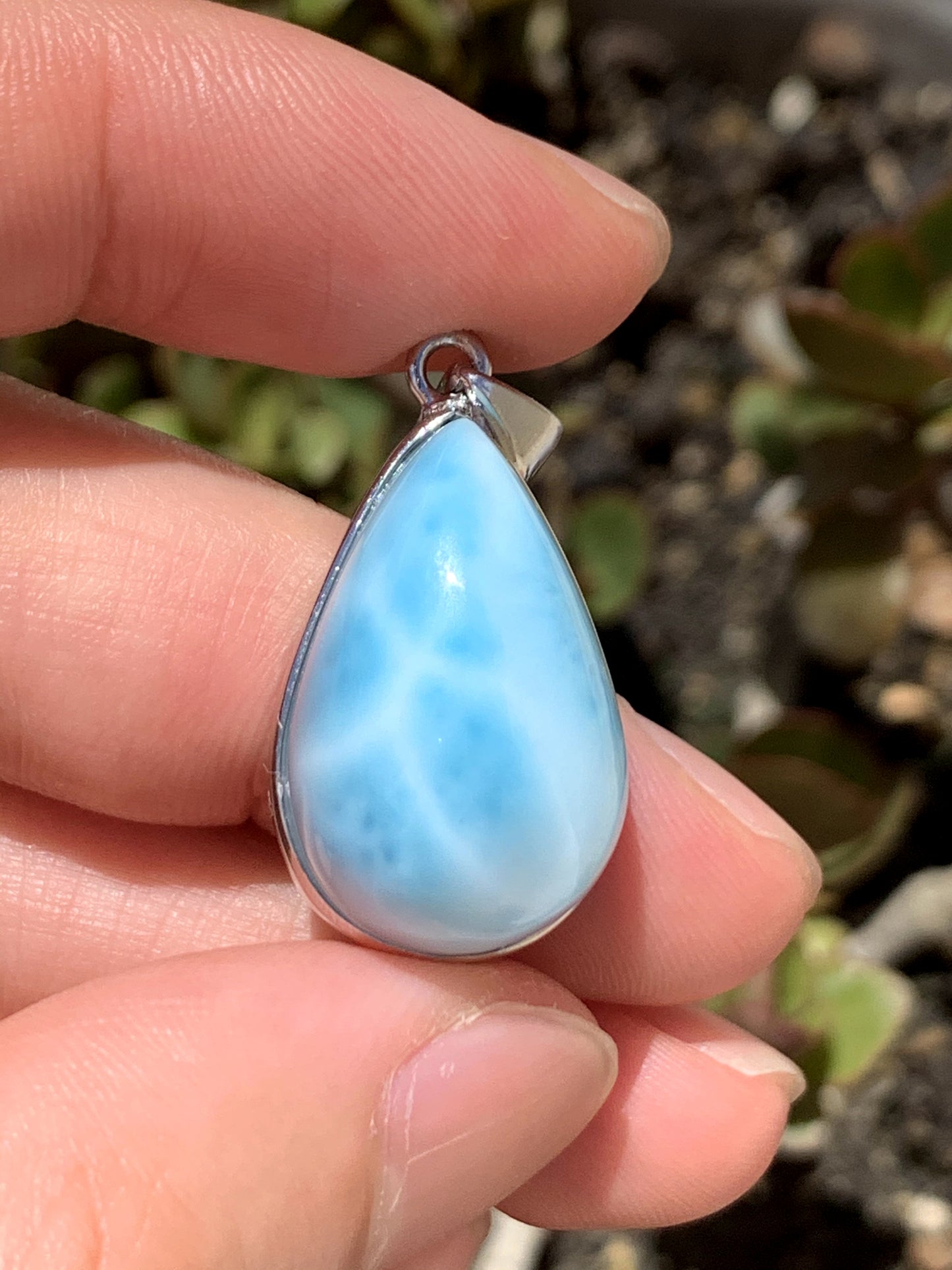 AAA Natural Authentic Dominican Larimar Pendant,Gems Jewelry,Gems Pendant,Crystal Pendant,ET455