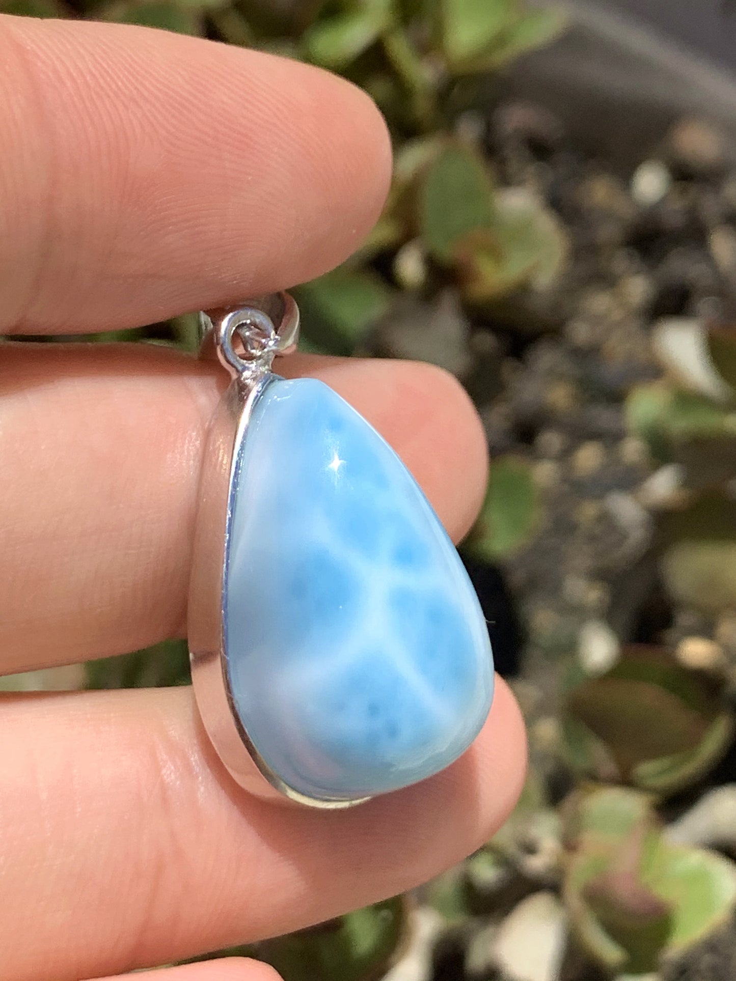 AAA Natural Authentic Dominican Larimar Pendant,Gems Jewelry,Gems Pendant,Crystal Pendant,ET455