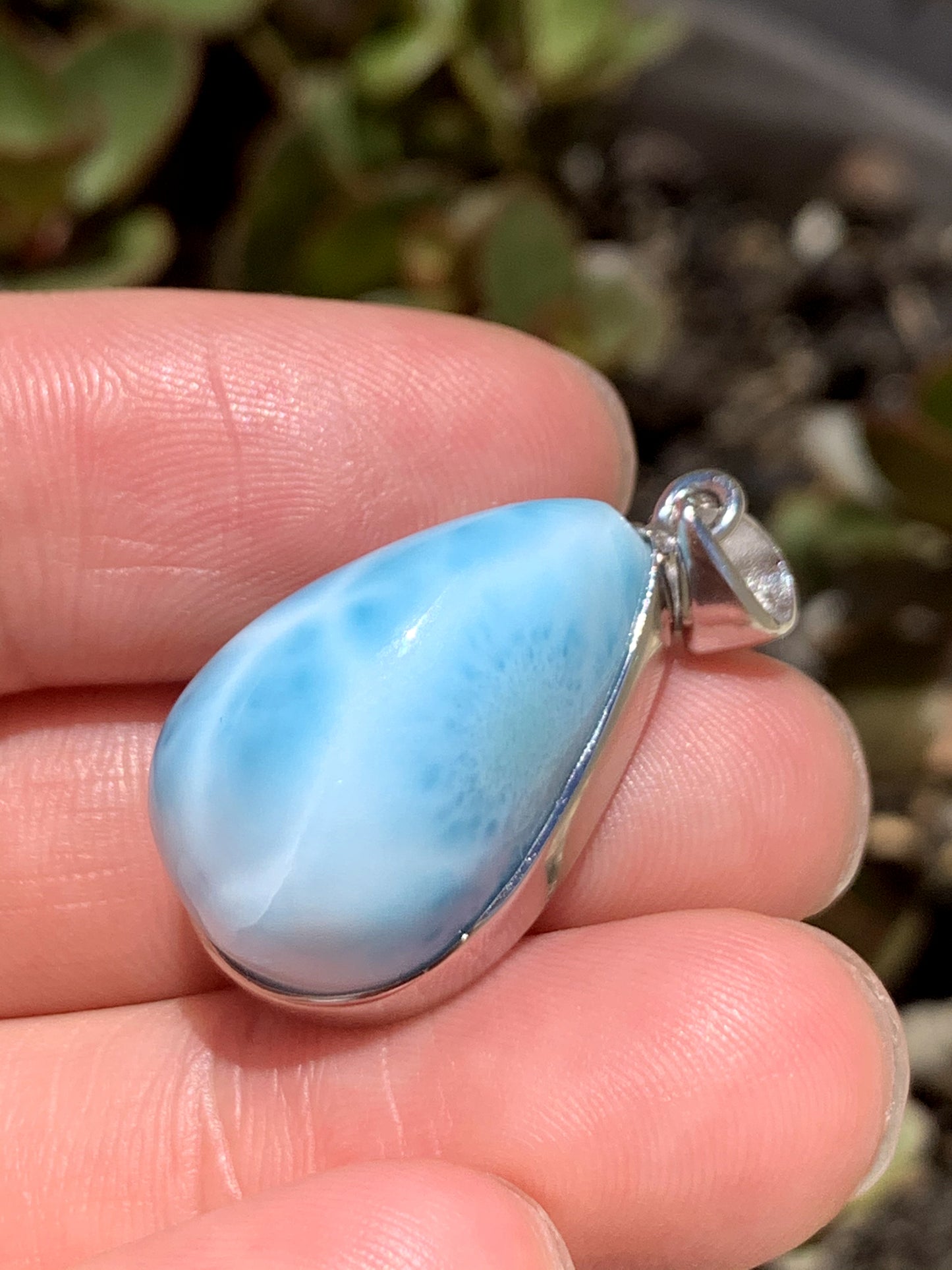 AAA Natural Authentic Dominican Larimar Pendant,Gems Jewelry,Gems Pendant,Crystal Pendant,ET455