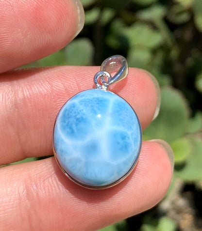 AAAA Natural Authentic Dominican Larimar Pendant,Gems Jewelry,Gems Pendant,Crystal Pendant,ET466