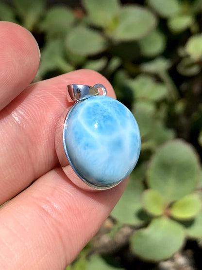 AAAA Natural Authentic Dominican Larimar Pendant,Gems Jewelry,Gems Pendant,Crystal Pendant,ET466