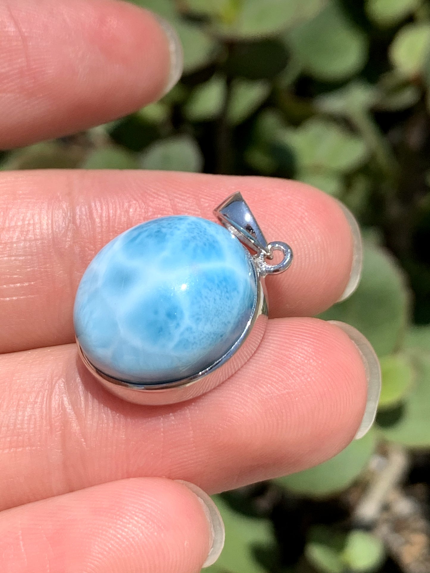 AAAA Natural Authentic Dominican Larimar Pendant,Gems Jewelry,Gems Pendant,Crystal Pendant,ET466