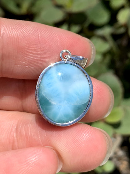 AAAA Natural Authentic Dominican Larimar Pendant,Gems Jewelry,Gems Pendant,Crystal Pendant,ET466