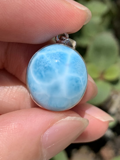 AAAA Natural Authentic Dominican Larimar Pendant,Gems Jewelry,Gems Pendant,Crystal Pendant,ET466