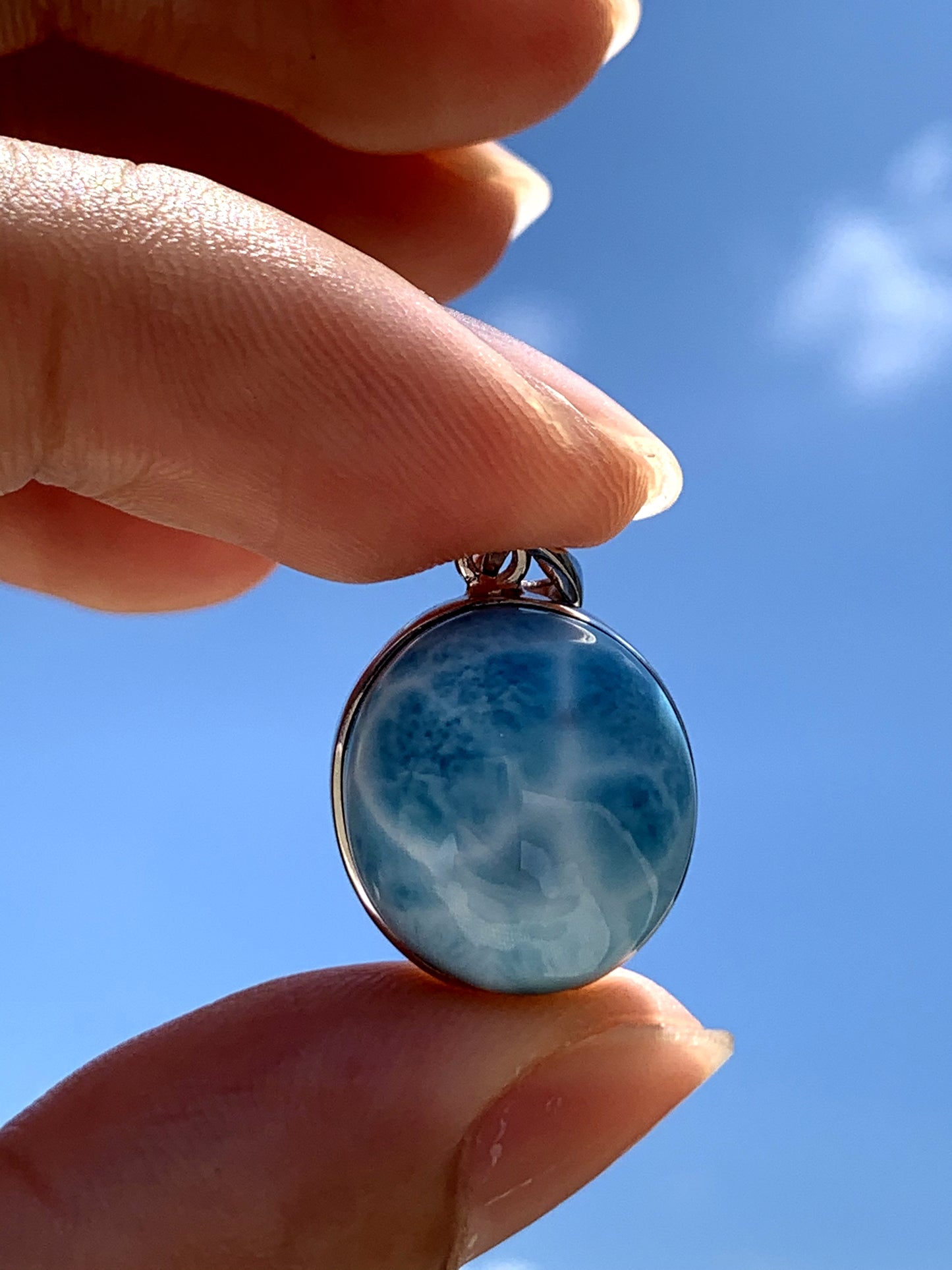 AAAA Natural Authentic Dominican Larimar Pendant,Gems Jewelry,Gems Pendant,Crystal Pendant,ET466