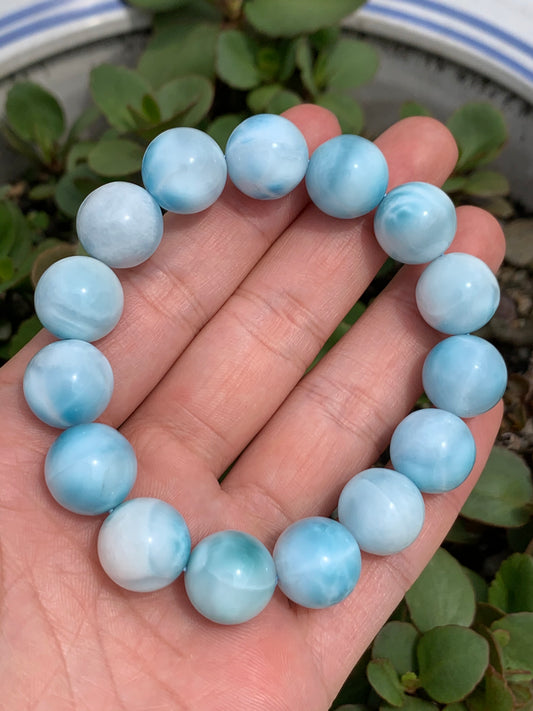 AAA Natural Authentic Dominican Larimar Bracelet,Gems Jewelry,Gems Bracelet,Crystal Bracelet,ET475