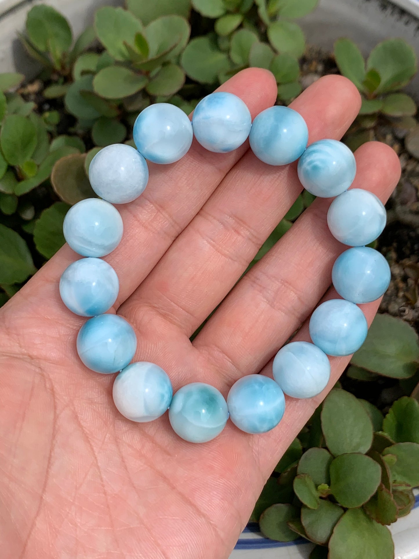 AAA Natural Authentic Dominican Larimar Bracelet,Gems Jewelry,Gems Bracelet,Crystal Bracelet,ET475