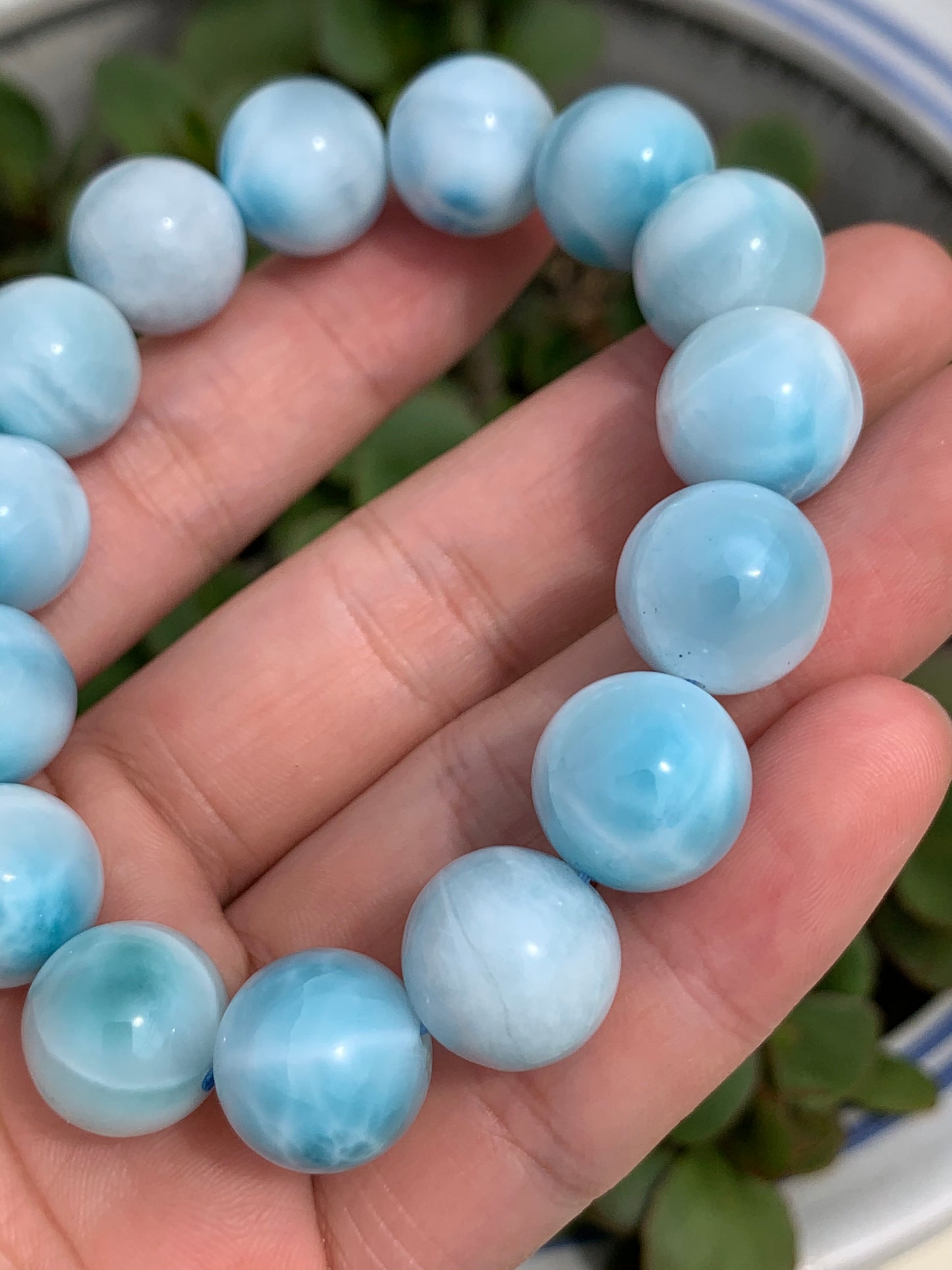 AAA Natural Authentic Dominican Larimar Bracelet,Gems Jewelry,Gems Bracelet,Crystal Bracelet,ET475